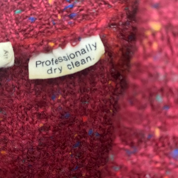 Vintage Lois Anderson for Tannerway Wool Blend Donegal Knit V-Neck Sweater S - Picture 6 of 7